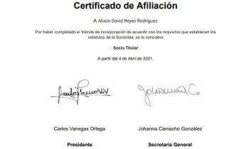 Director de Posgrado de la UNACH, admitido como SOCIO TITULAR de la (SCHEC)