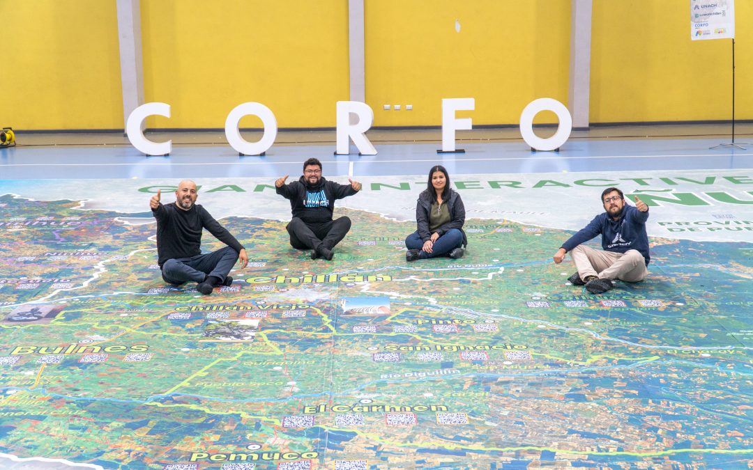 El Mapa Gigante del proyecto E-Maps Interactivo, inició su gira en la región de Ñuble
