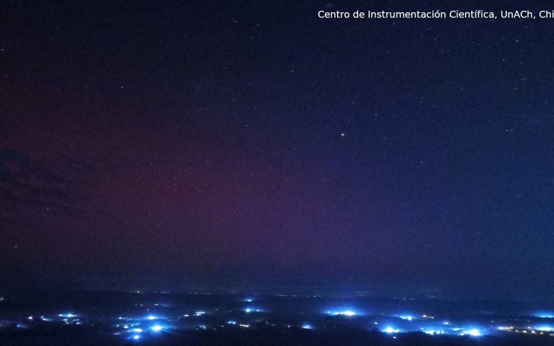 Auroras en Ñuble: Centro de Instrumentación Científica de la UNACH captó inusual fenómeno producido por tormenta geomagnética el pasado 10 de mayo